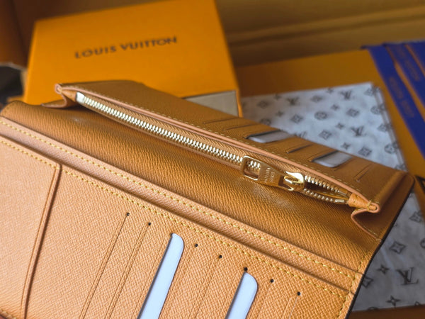 LV Brazza Wallet Dark Blue Teal Green Cowhide