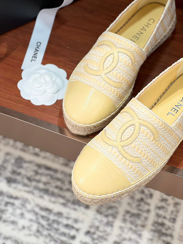 cc espadrillas beige bianco panno di lana beige pelle di agnello