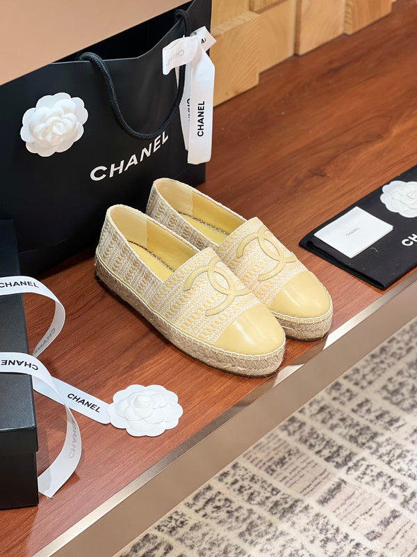 cc espadrillas beige bianco panno di lana beige pelle di agnello