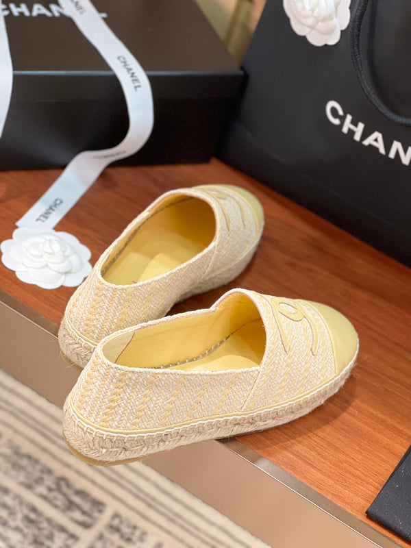 cc espadrillas beige bianco panno di lana beige pelle di agnello
