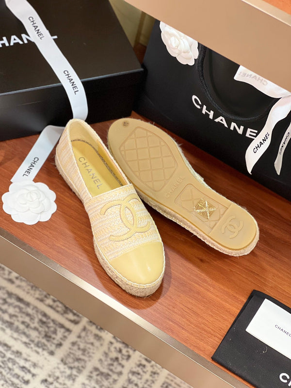 cc espadrillas beige bianco panno di lana beige pelle di agnello