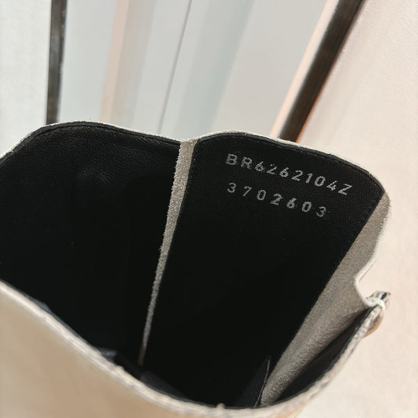 Stivali stringati HM da 25 mm con fibbia per cintura in pelle color cachi chiaro 466588