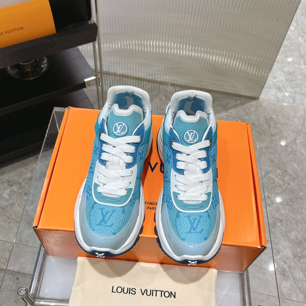 LV Run 55 Sneaker 50mm Light Blue Monogram Jacquard Fabric