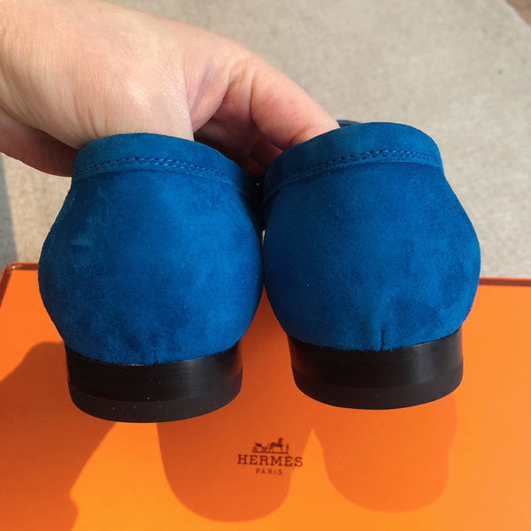 Paris Loafer Blue Suede Calfskin With Signature Buckle 509352