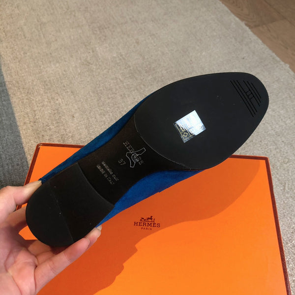 Paris Loafer Blue Suede Calfskin With Signature Buckle 509352