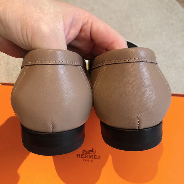 Royal Loafer Brown Mix White Calfskin With Fringe Detail And White Signature Buckle 509411