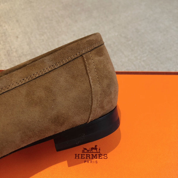 Royal Loafer Brown Suede Calfskin With Fringe Detail And Brown Silver Signature Buckle 509433