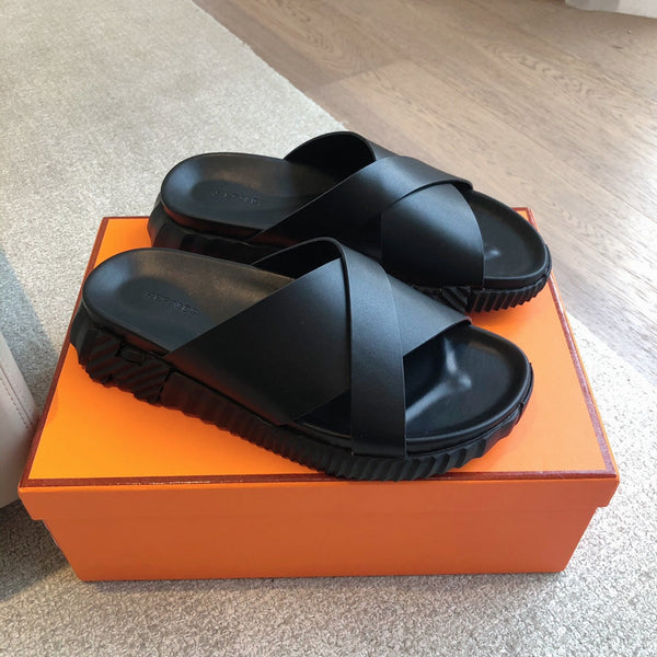 HM INFRA SANDAL BLACK CALFSKIN
