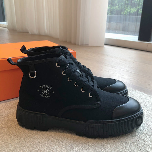 HM ITINERAIRE ANKLE BOOT BLACK CANVAS