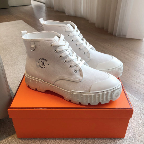 HM ITINERAIRE ANKLE BOOT WHITE CANVAS