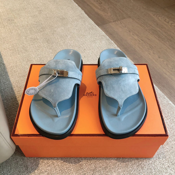 Empire Sandal Baby Blue Lambskin Suede Goatskin