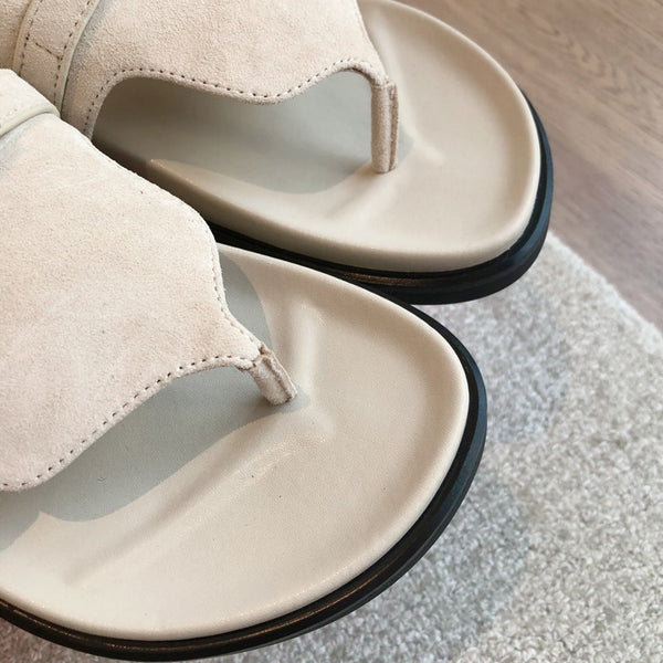 SANDALO EMPIRE IN CAMOSCIO BIANCO CREMA