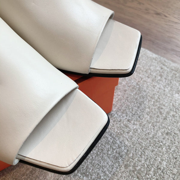 SANDALO ICONIC 60 IN PELLE DI VITELLO BIANCA