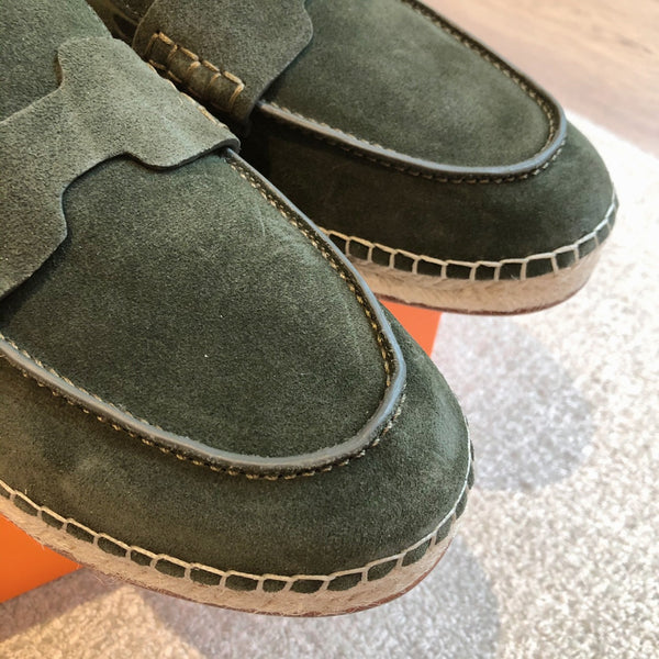 HM Trip Espadrille Olive Green Suede