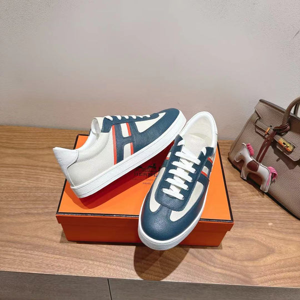 HM 25 Boomerang Sneaker Dark Blue White Red Calfskin