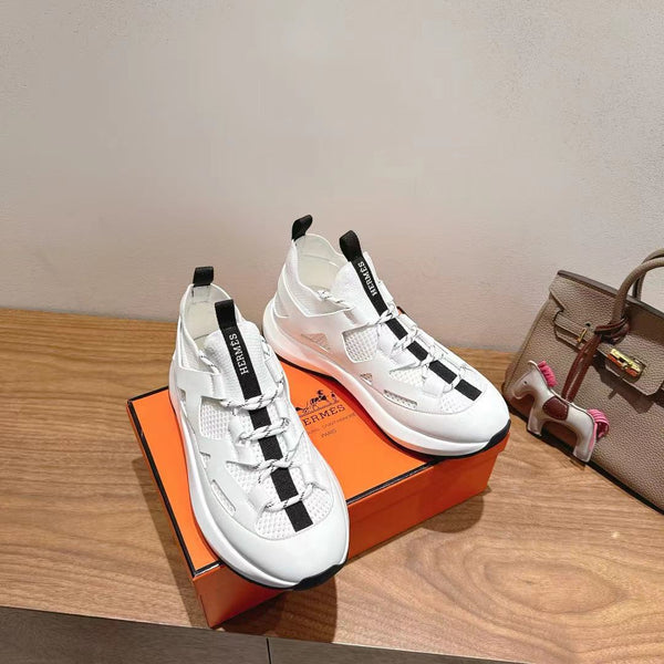 Sneaker HM 25 Katana in pelle di vitello bianca e marrone 353495