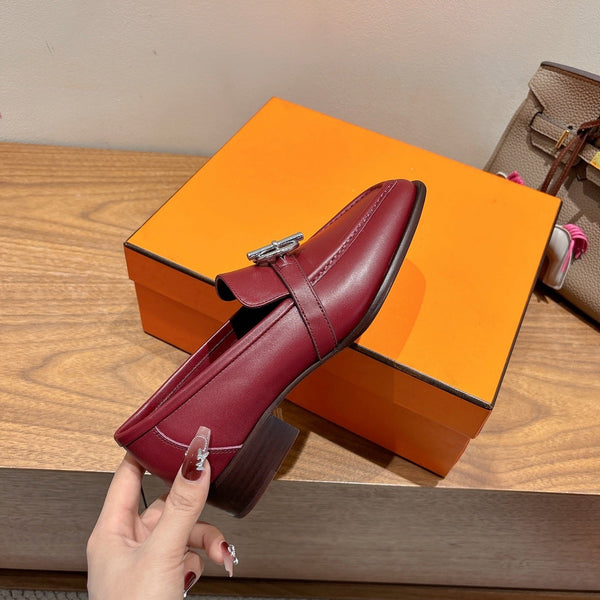 HM Impact Loafers Maroon Cowhide Sliver Hardware 526181