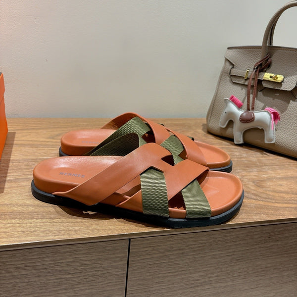 HM 25 Kazimir Sandal Two-tone Calfskin Canvas