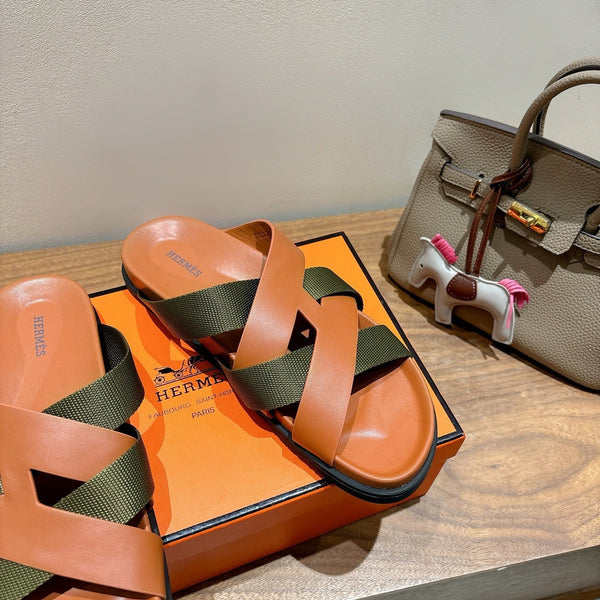 HM 25 Kazimir Sandal Two-tone Calfskin Canvas