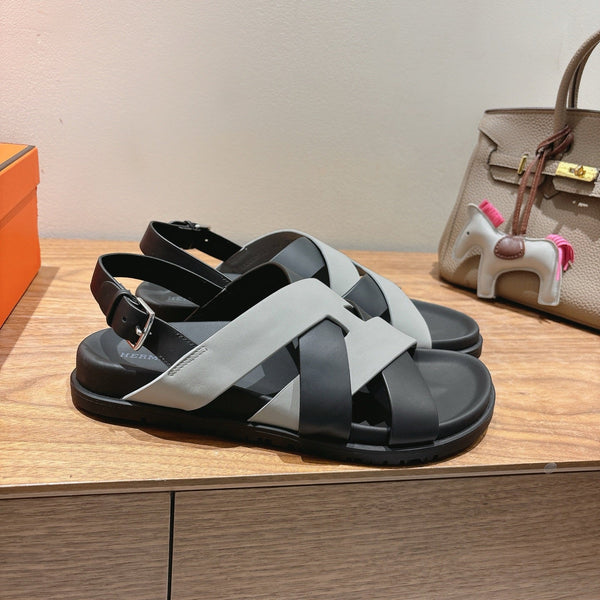 HM 25 Heracles Sandal Black Grey Calfskin