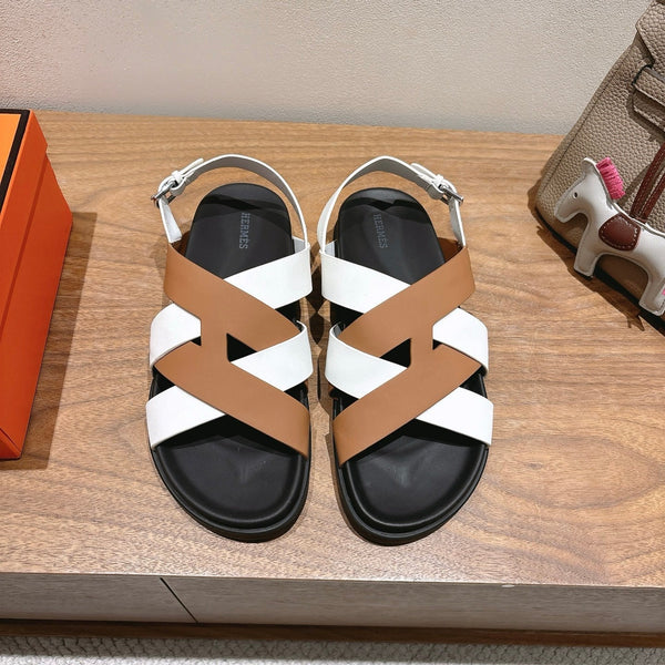 HM 25 Heracles Sandal White Light Brown Calfskin
