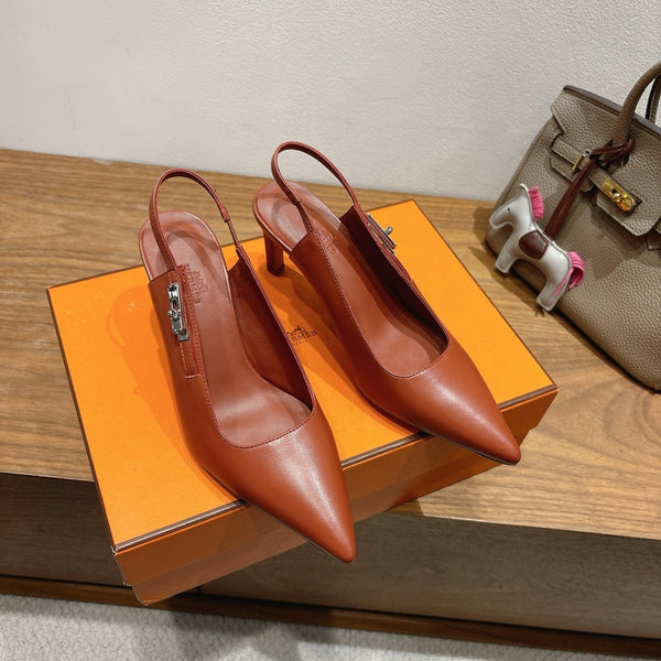HM Lover Pump 80mm Brown Calfskin 429024