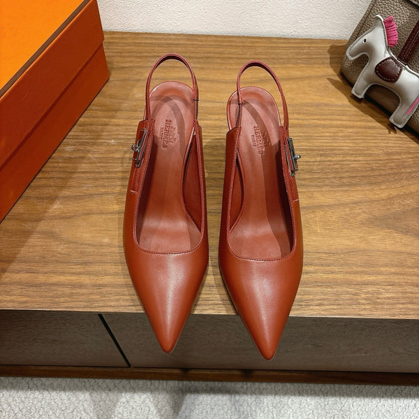 HM Lover Pump 80mm Brown Calfskin 429024