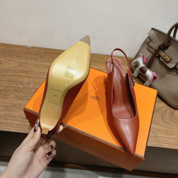 HM Lover Pump 80mm Brown Calfskin 429024