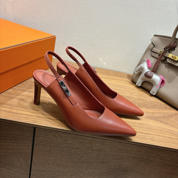 HM Lover Pump 80mm Brown Calfskin 429024