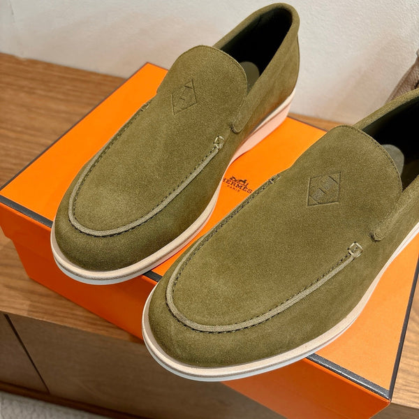 HM Impact Loafers Olive Green Suede 526169