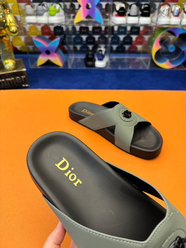 CD CIRCLE SLIPPER SAGE COLOR CALFSKIN