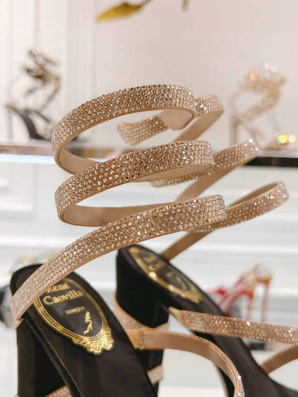 RC 25C Platform Black Gold Imported Velvet Swarovski Crystal 339482