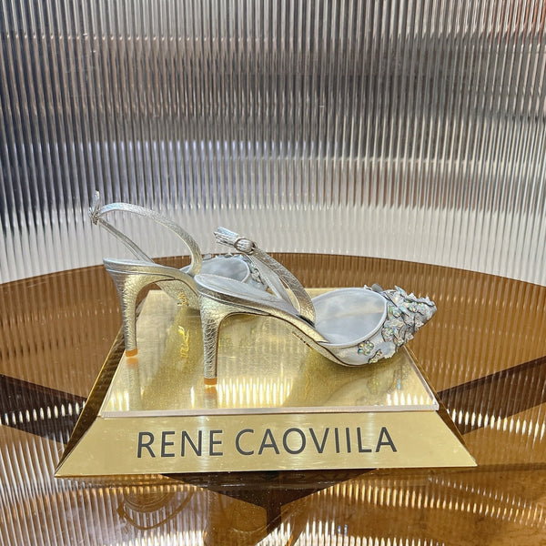 RC 25 Butterfly Flower Thick Heel White Sheepskin 242924