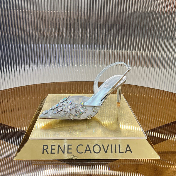 RC 25 Butterfly Flower Thick Heel White Sheepskin 242924