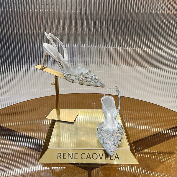 RC 25 Butterfly Flower Thick Heel White Sheepskin 242924