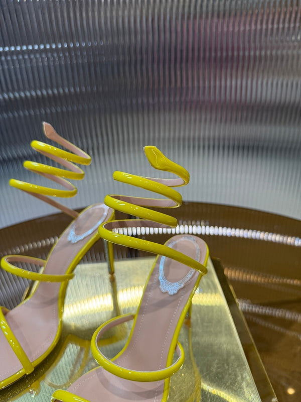 RC 25C Snake-Shaped Sandals 9.5cm Yellow Sheepskin 310625