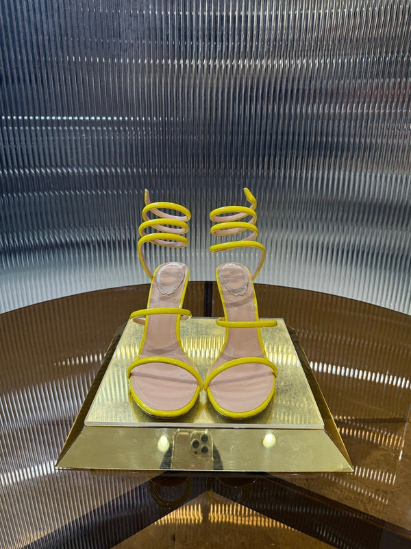 RC 25C Snake-Shaped Sandals 9.5cm Yellow Sheepskin 310625