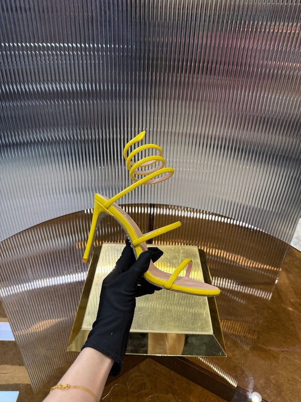 RC 25C Snake-Shaped Sandals 9.5cm Yellow Sheepskin 310625