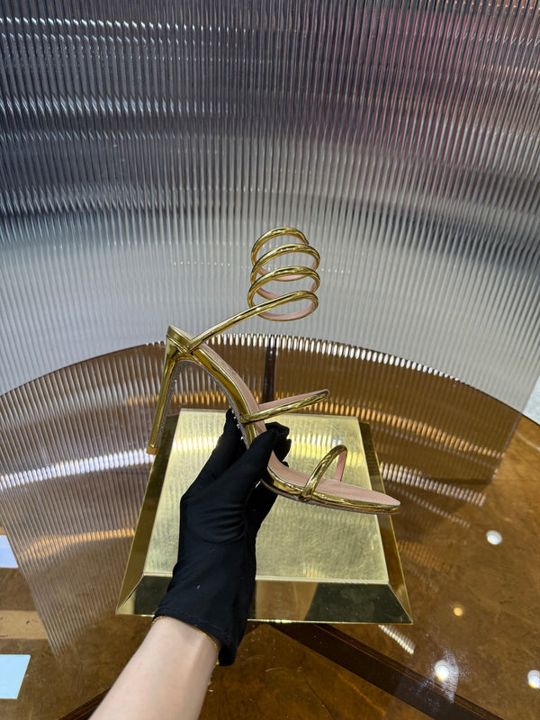 RC 25C Snake-Shaped Sandals 9.5cm Gold Sheepskin 310629