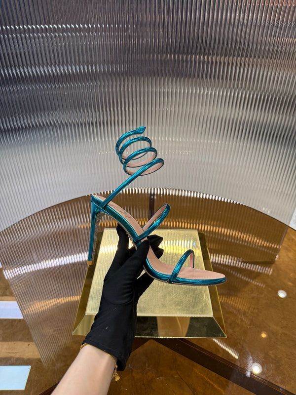 RC 25C Snake-Shaped Sandals 9.5cm Blue Sheepskin 310630