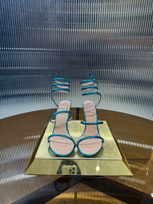 RC 25C Snake-Shaped Sandals 9.5cm Blue Sheepskin 310630