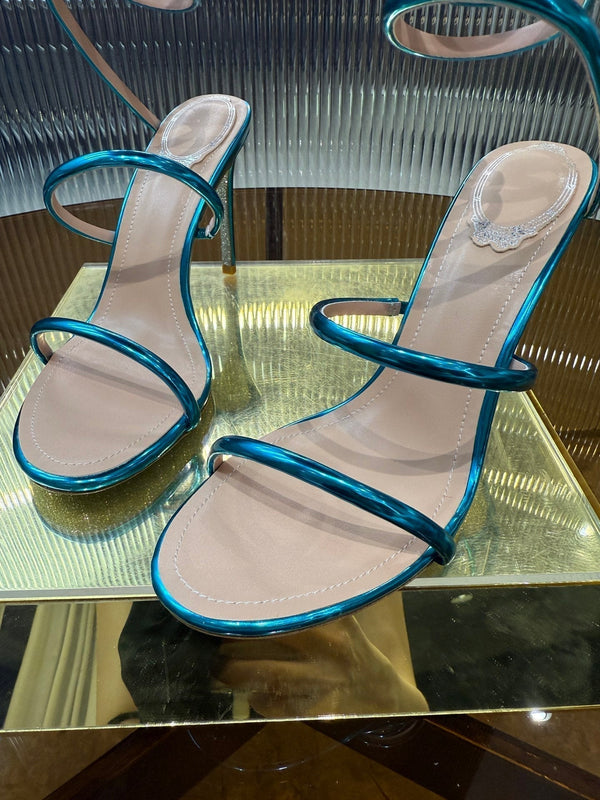 RC 25C Snake-Shaped Sandals 9.5cm Blue Sheepskin 310630