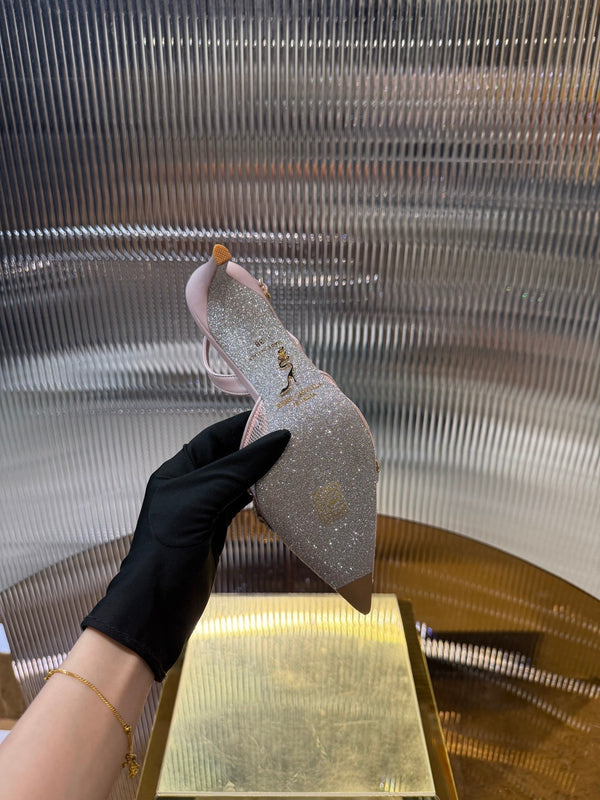 RC 25C Retro Slingbacks 7.5cm Gradient Pink Sheepskin 310637