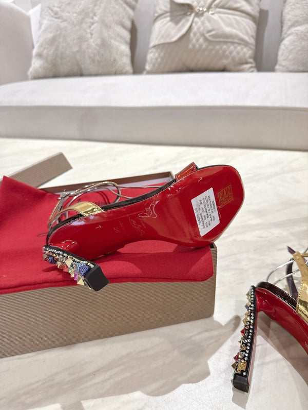 CL 25 Marvel Sandals Black Red Gloss Calfskin 307527