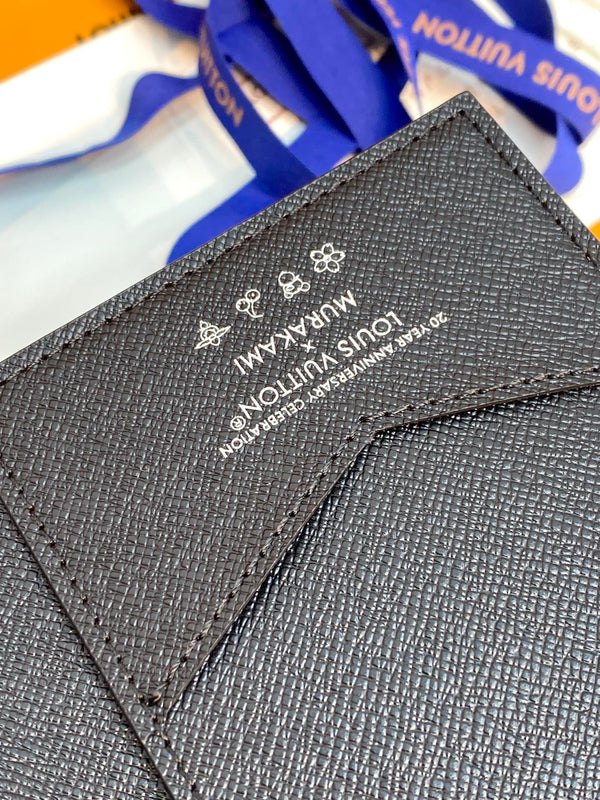 LV x TM Passport Cover Black Multicolor Monogram Canvas