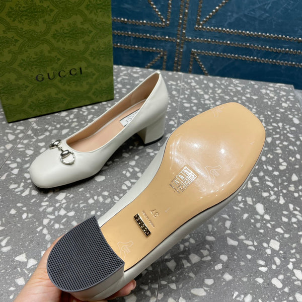 HIGH PUMP 55MM IN WHITE SHEEPSKIN