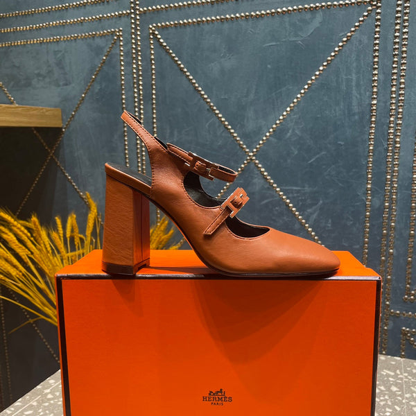 HM Jackie 80 Pump Brown Cowhide 962917