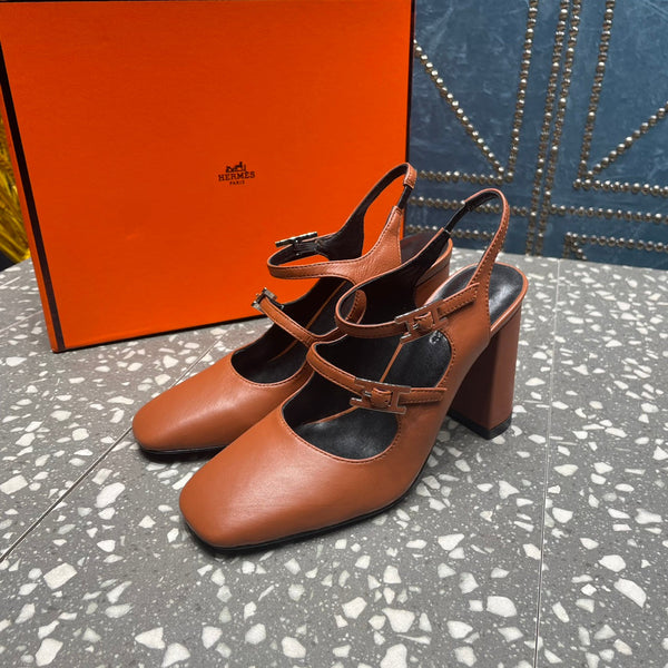 HM Jackie 80 Pump Brown Cowhide 962917