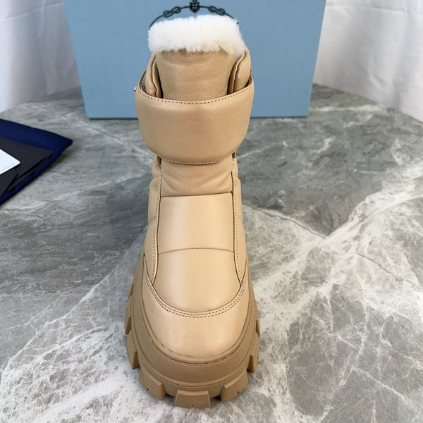 PRA 25s Boots Beige With Fur Soft Cowhide 454749