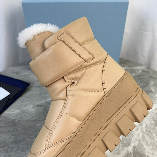 PRA 25s Boots Beige With Fur Soft Cowhide 454749